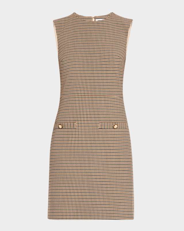 Yumi Sleeveless Houndstooth Mini Dress